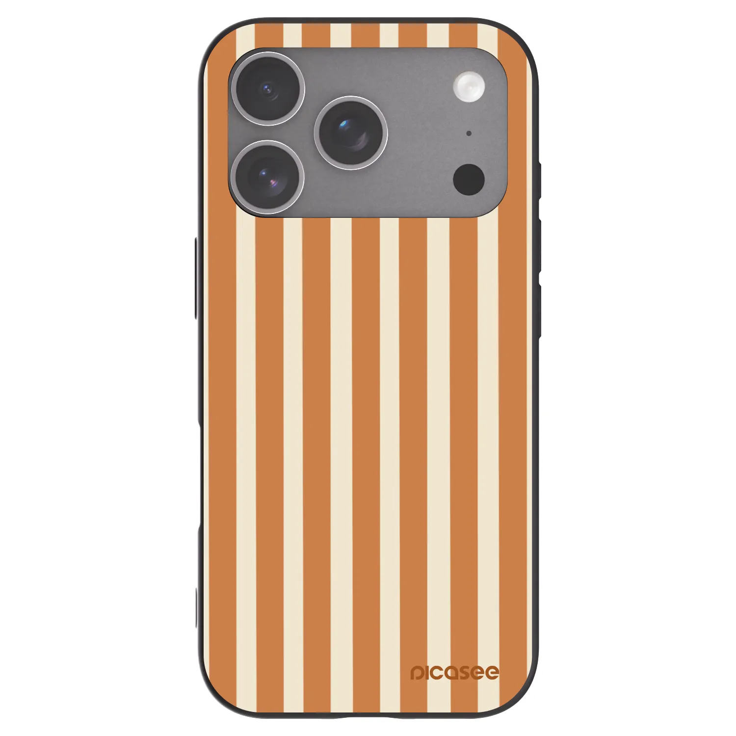 Picasee silikonowe czarne etui na Apple iPhone 18 Pro - Orange lines