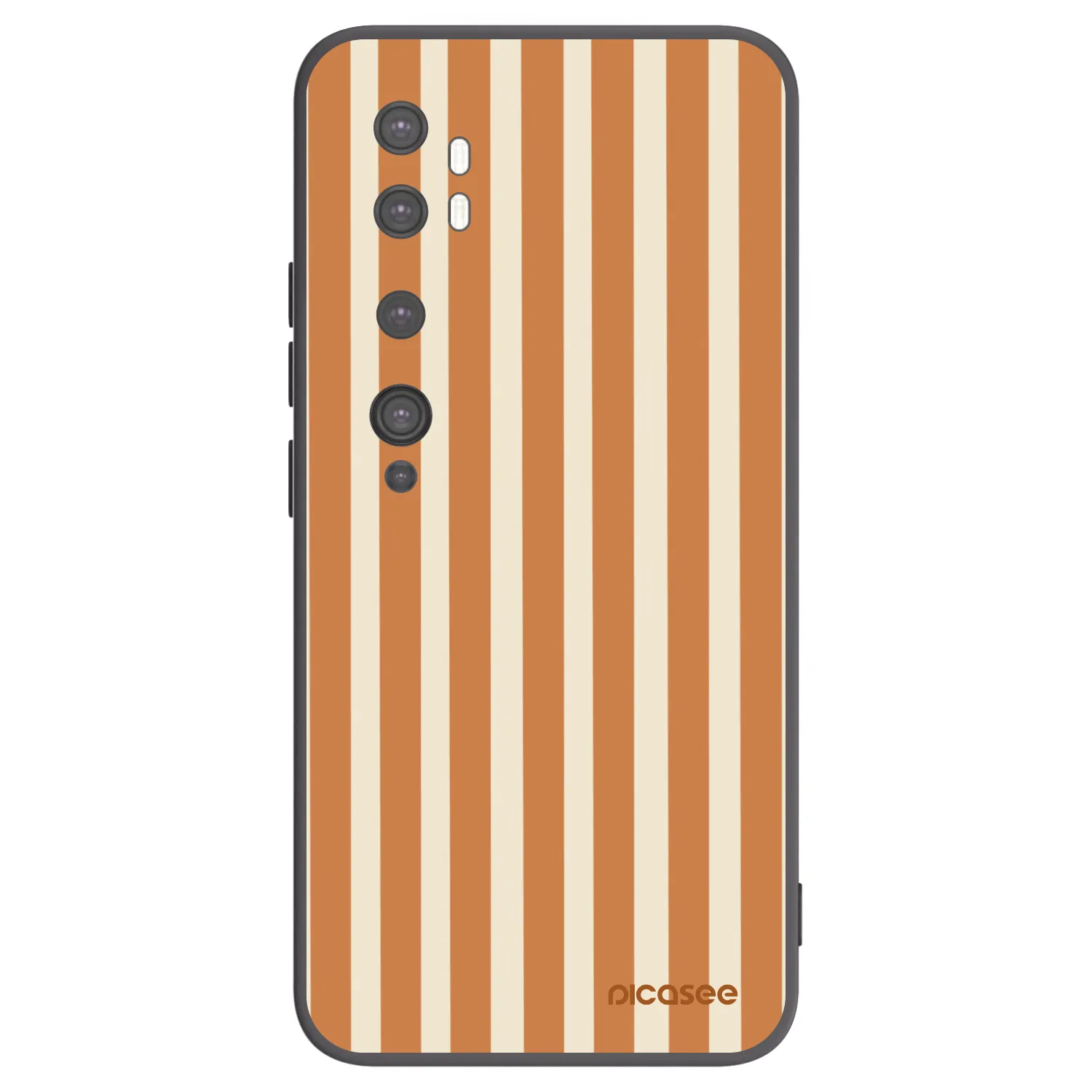 Picasee silikonowe czarne etui na Xiaomi Mi Note 10 (Pro) - Orange lines