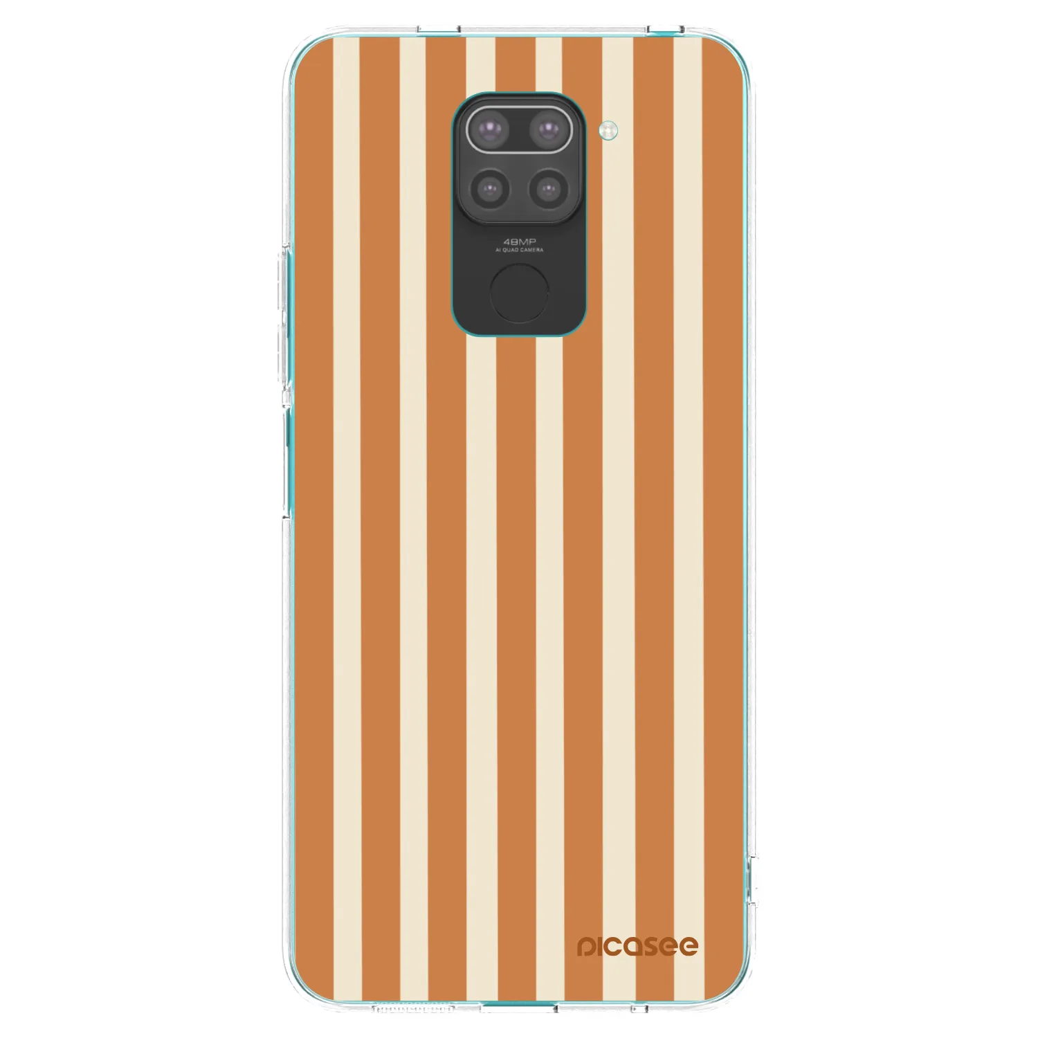 Picasee silikonowe czarne etui na Xiaomi Redmi Note 9 - Orange lines