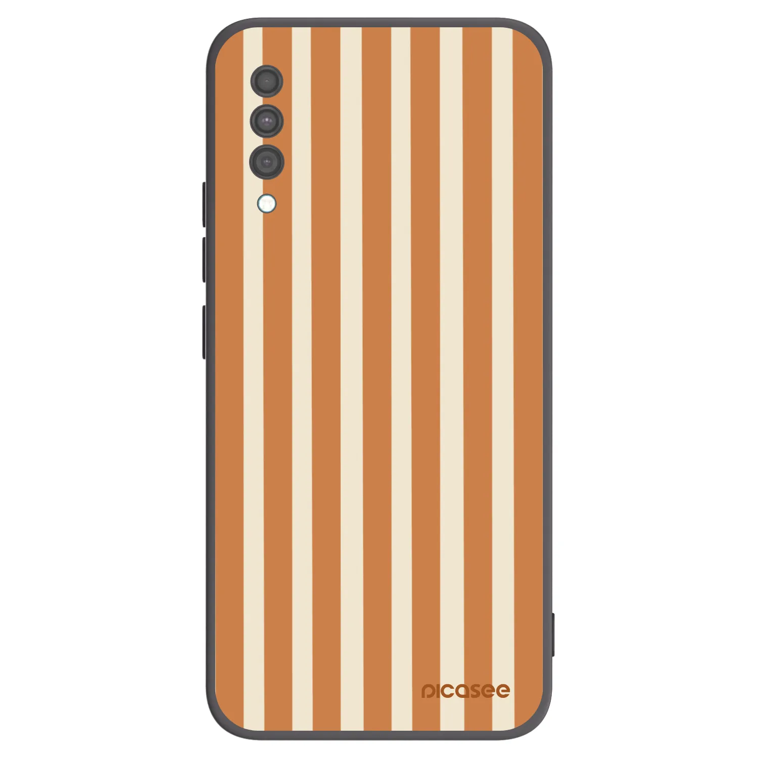 Picasee silikonowe czarne etui na Samsung Galaxy A30s A307F - Orange lines
