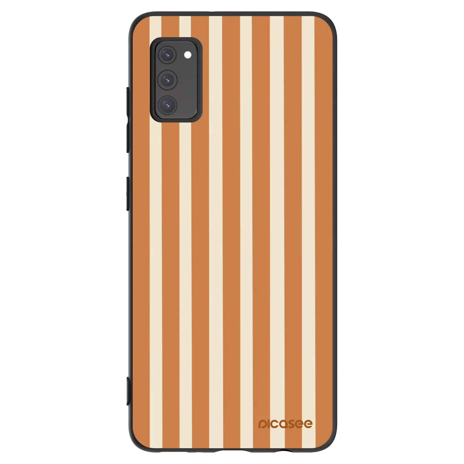 Picasee silikonowe czarne etui na Samsung Galaxy A41 A415F - Orange lines