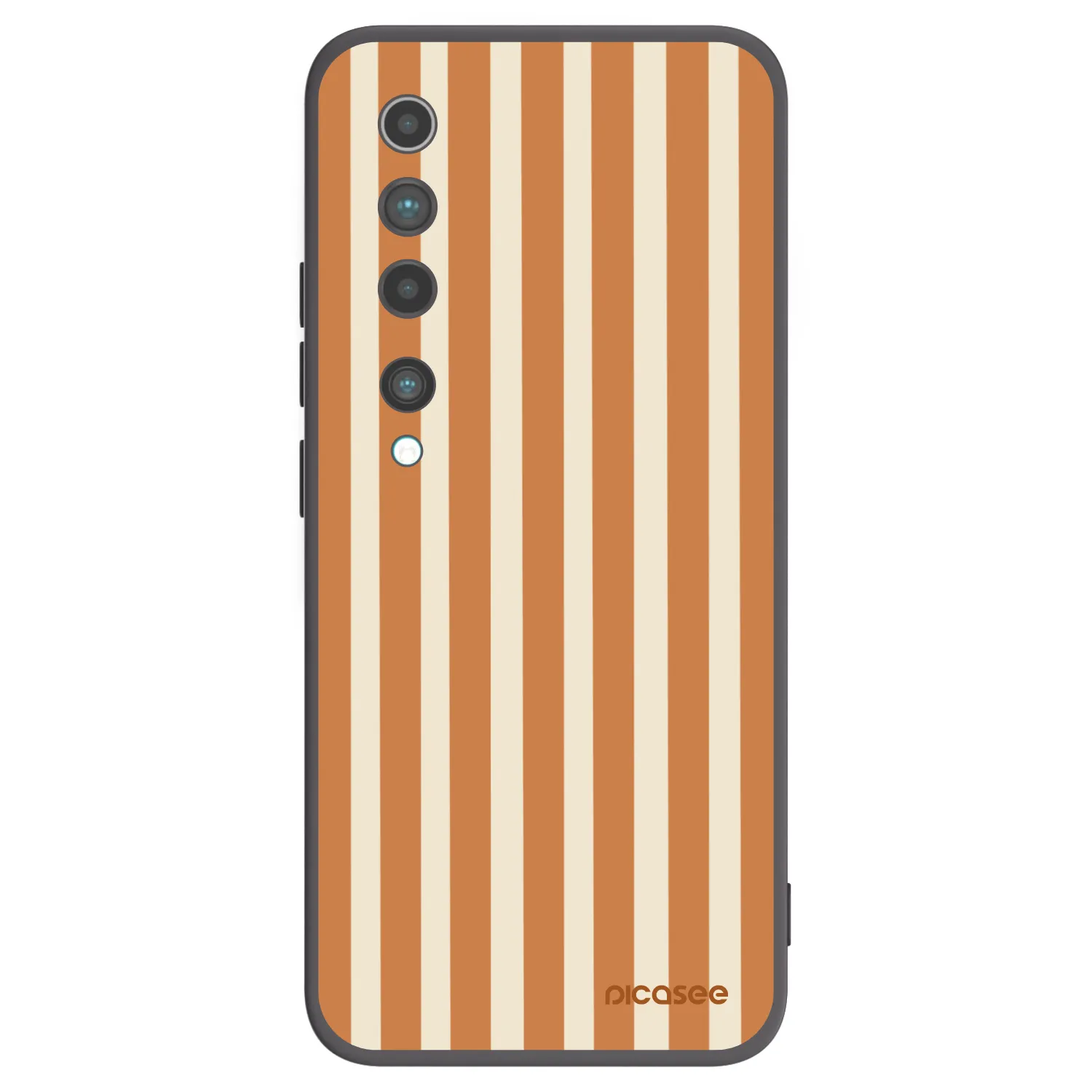 Picasee silikonowe czarne etui na Xiaomi Mi 10 - Orange lines