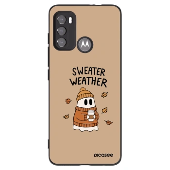 Picasee silikonowe czarne etui na Motorola Moto G60 - Sweater ghost