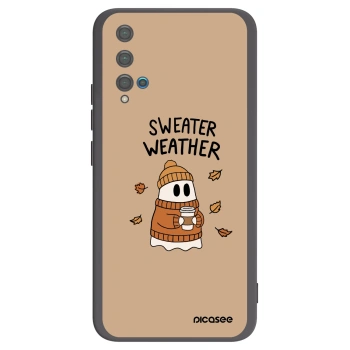 Picasee silikonowe czarne etui na Huawei Nova 5T - Sweater ghost