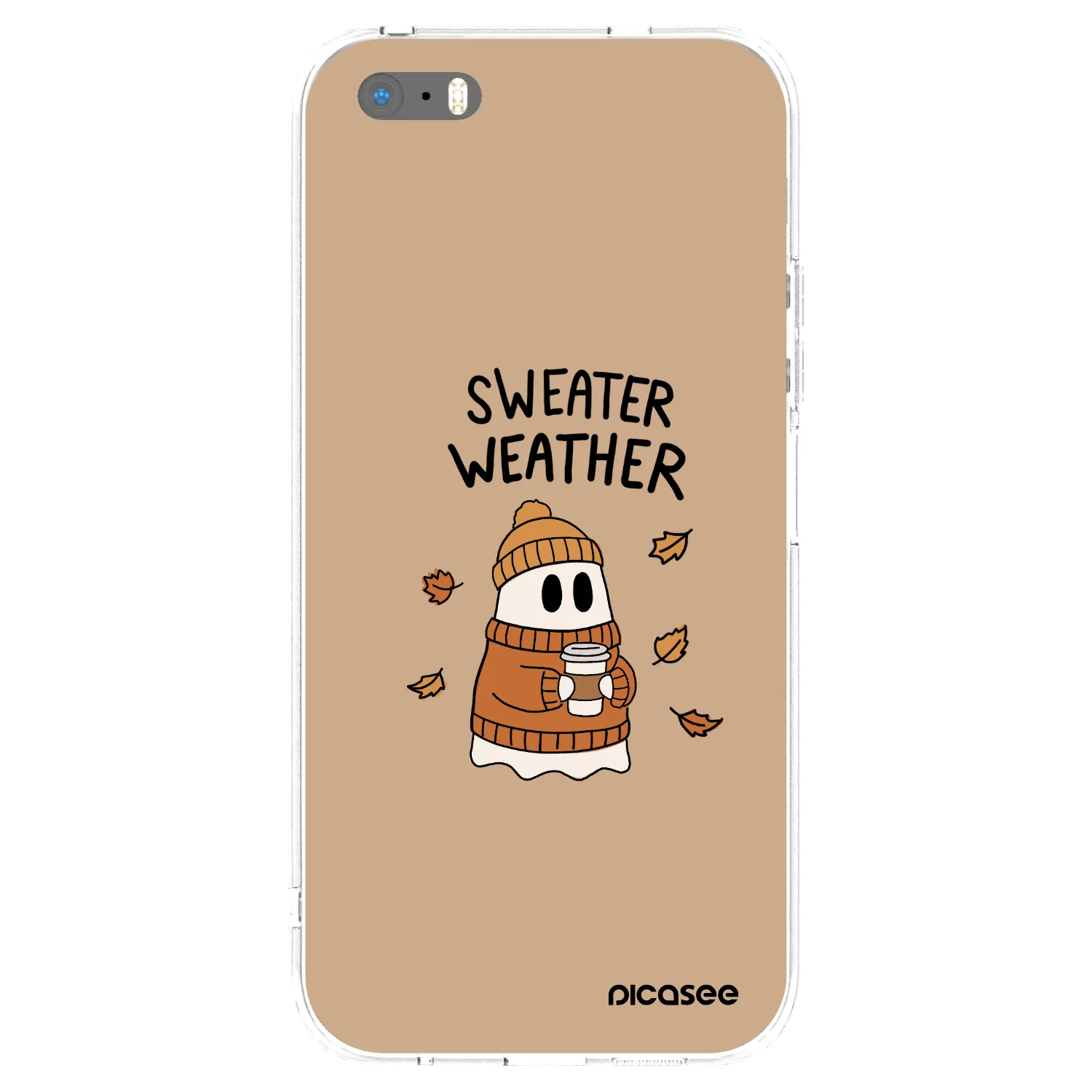 Picasee silikonowe przeźroczyste etui na Apple iPhone 5/5S/SE - Sweater ghost