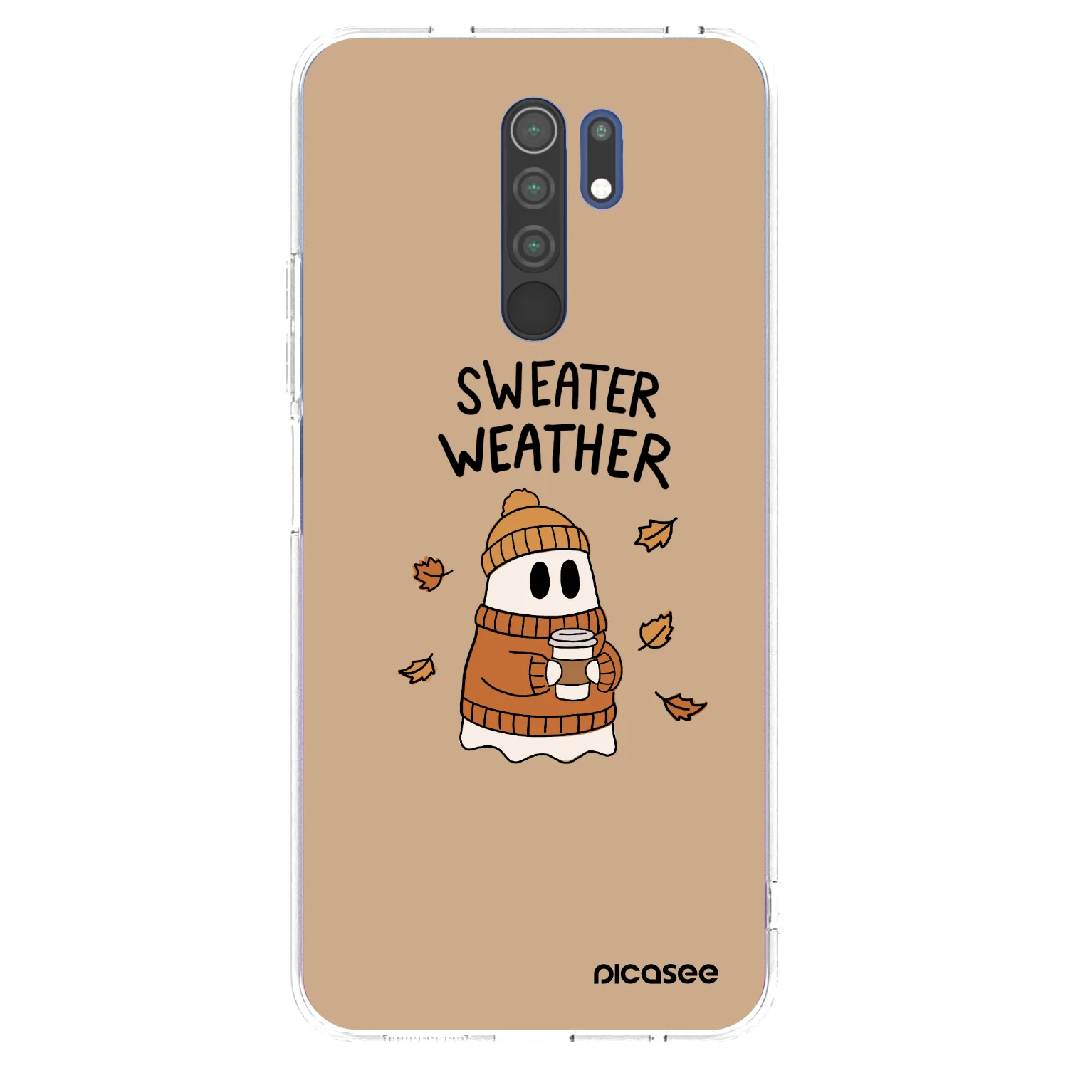 Picasee silikonowe przeźroczyste etui na Xiaomi Redmi 9 - Sweater ghost
