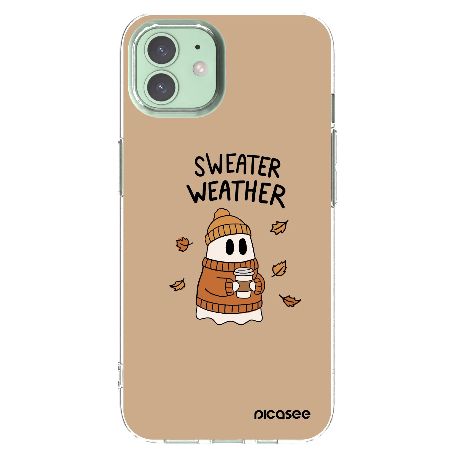 Picasee silikonowe przeźroczyste etui na Apple iPhone 12 Pro - Sweater ghost