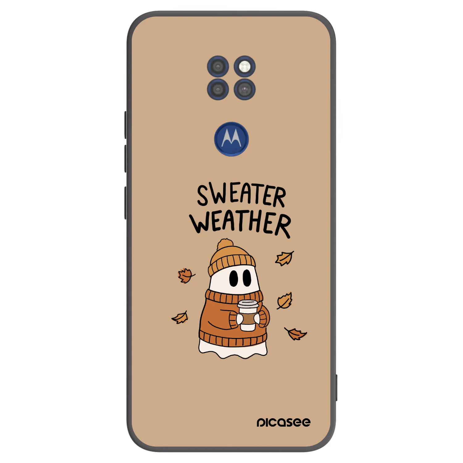 Picasee silikonowe czarne etui na Motorola Moto G9 Play - Sweater ghost