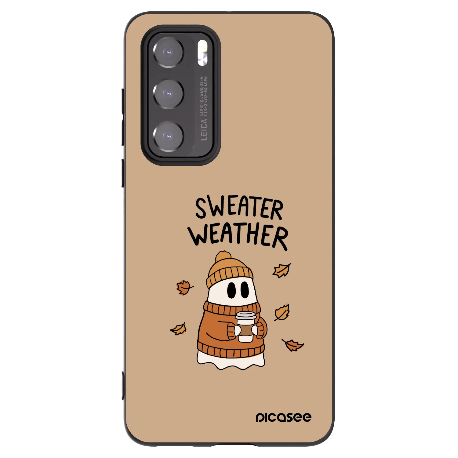 Picasee silikonowe czarne etui na Huawei P40 - Sweater ghost