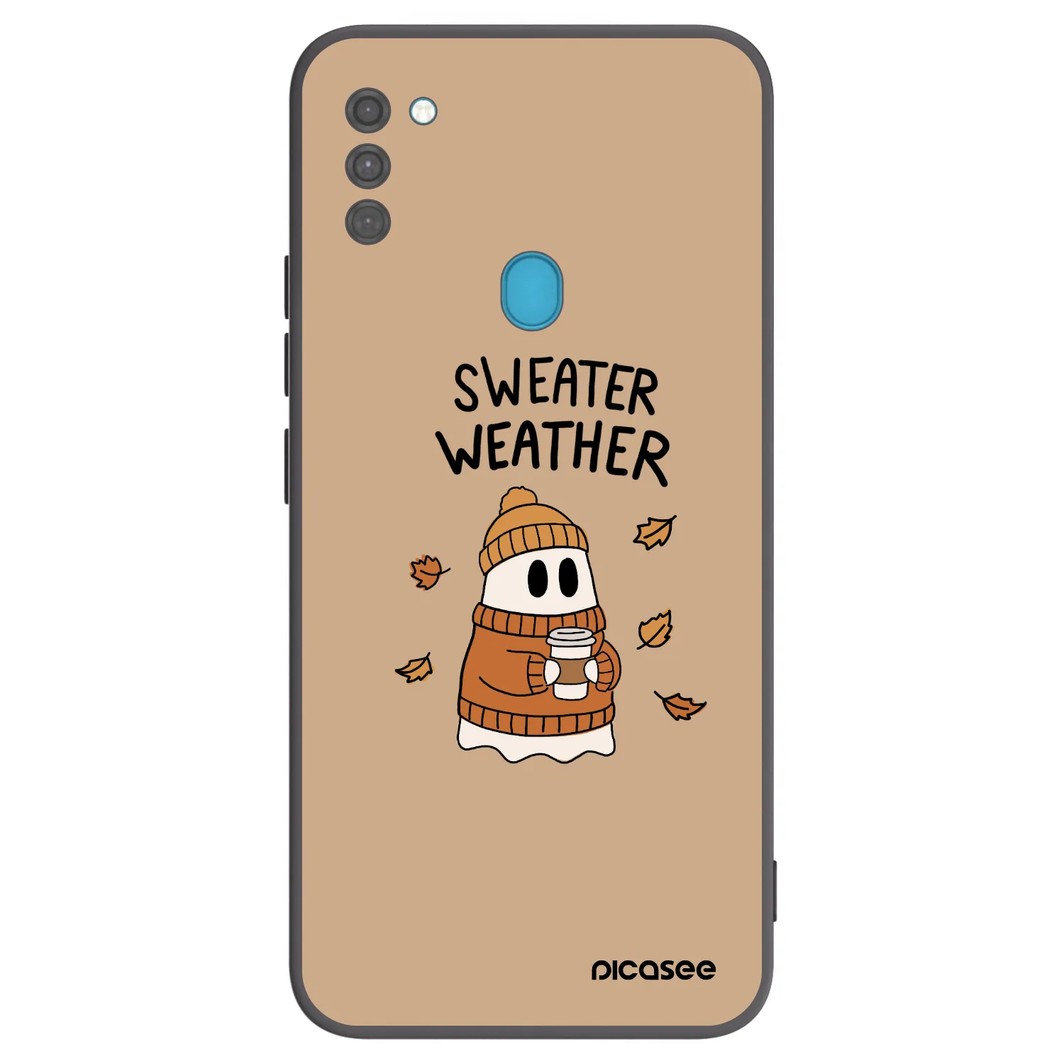 Picasee silikonowe czarne etui na Samsung Galaxy M11 - Sweater ghost