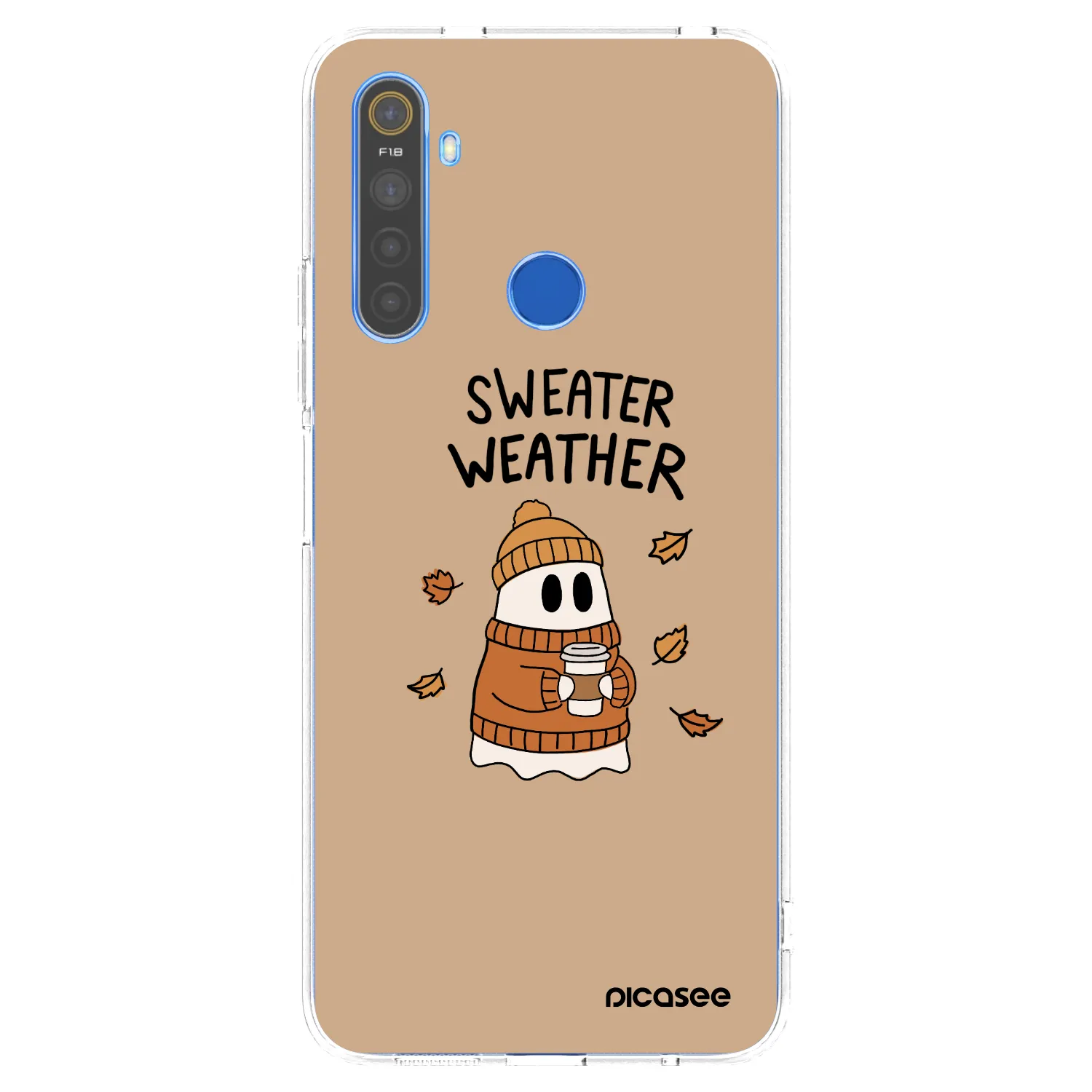 Picasee silikonowe przeźroczyste etui na Realme 5 - Sweater ghost
