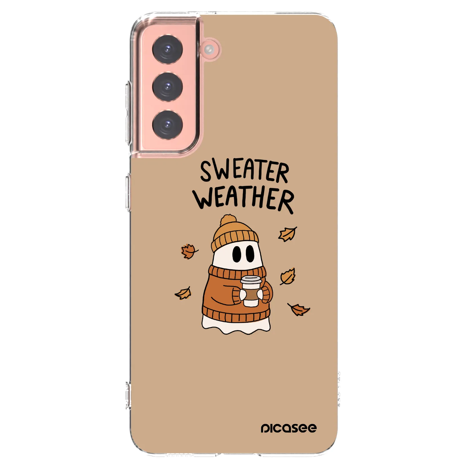 Picasee silikonowe przeźroczyste etui na Samsung Galaxy S21 5G G991B - Sweater ghost