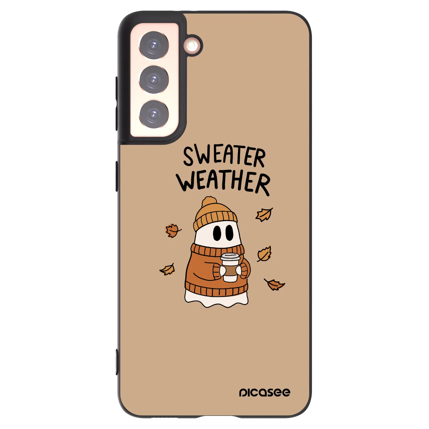 Picasee silikonowe czarne etui na Samsung Galaxy S21 5G G991B - Sweater ghost