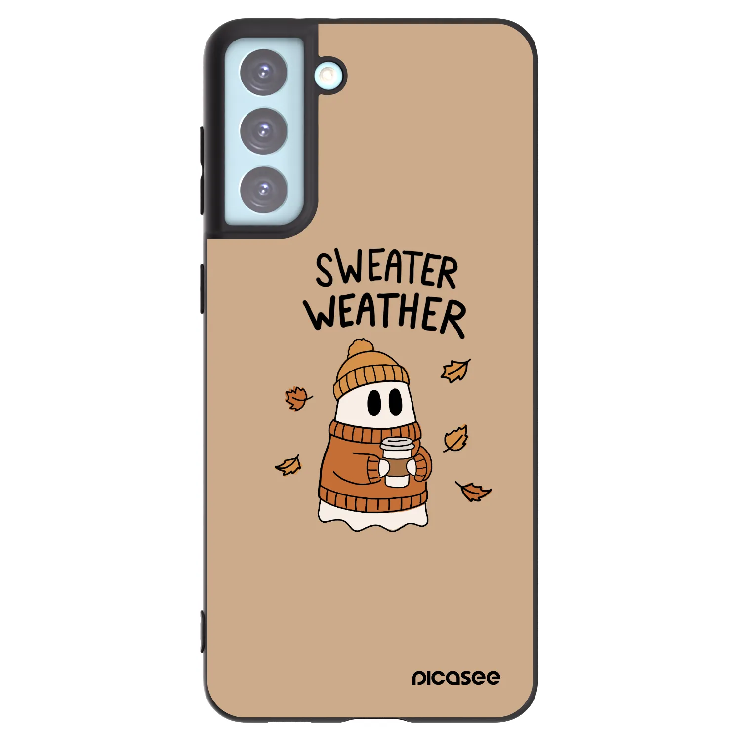 Picasee silikonowe czarne etui na Samsung Galaxy S21+ 5G G996F - Sweater ghost
