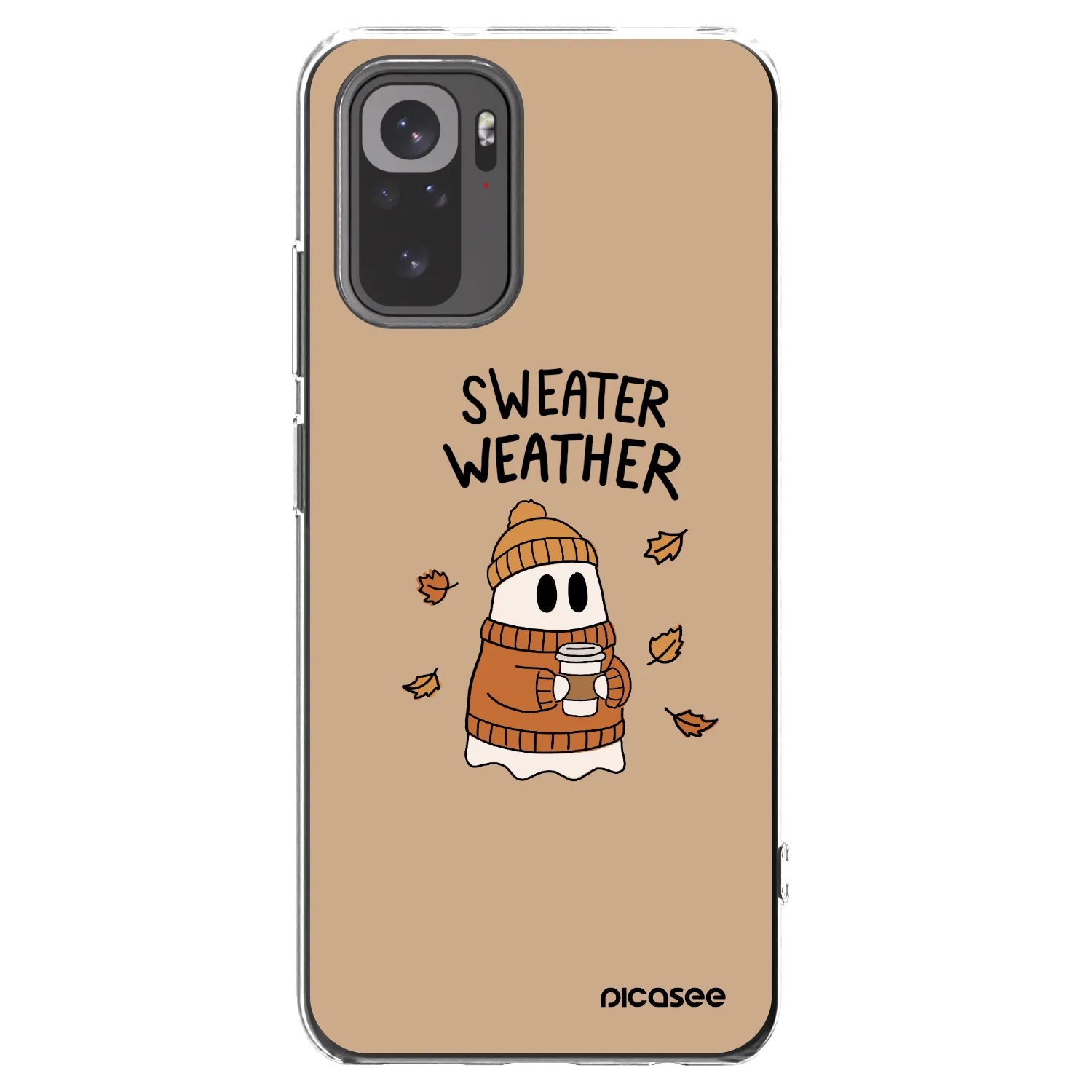 Picasee silikonowe przeźroczyste etui na Xiaomi Redmi Note 10 - Sweater ghost