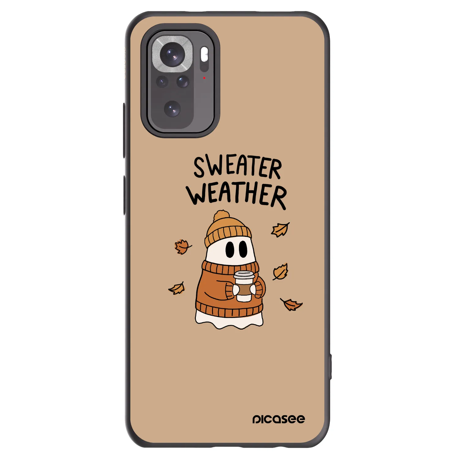 Picasee silikonowe czarne etui na Xiaomi Redmi Note 10 - Sweater ghost