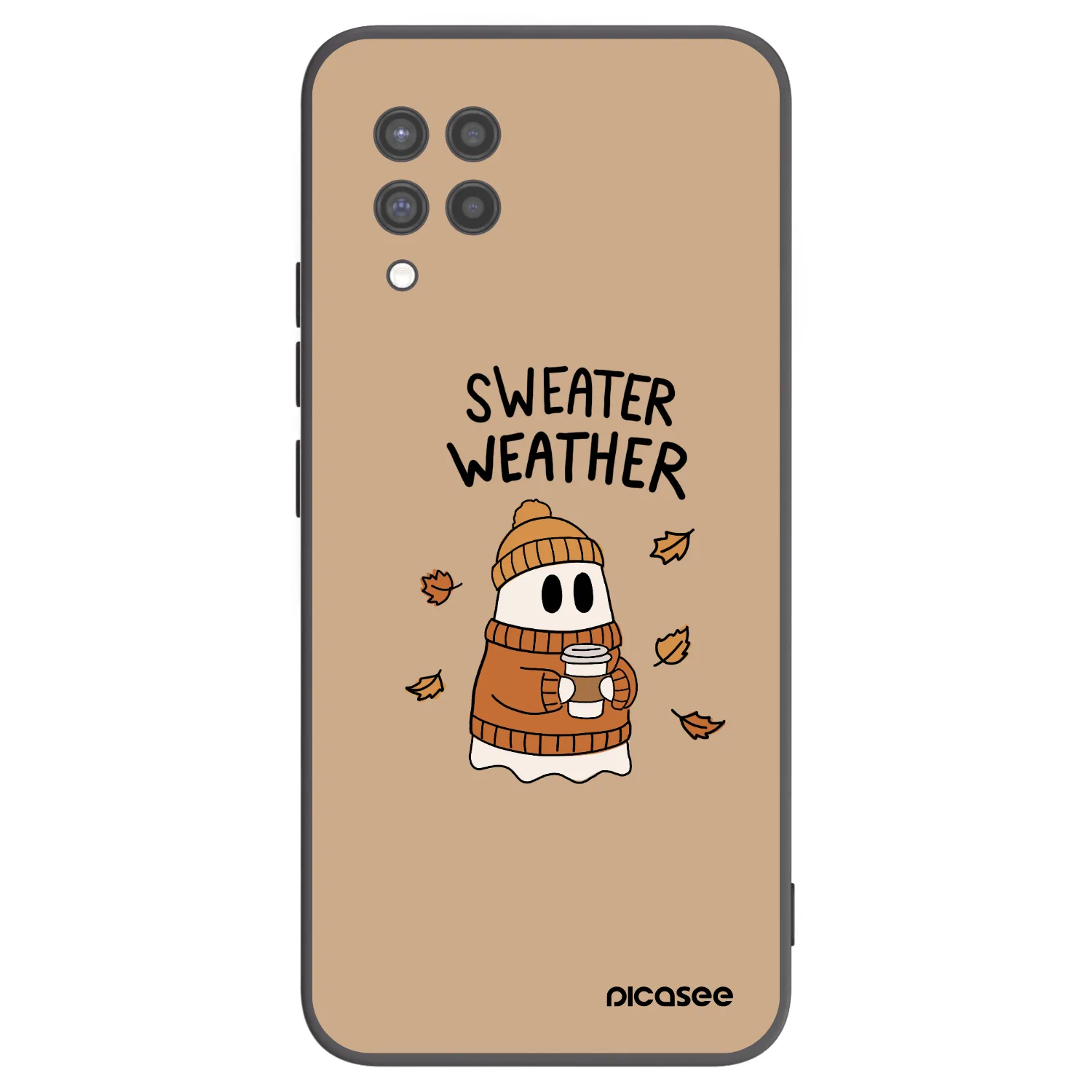 Picasee silikonowe czarne etui na Samsung Galaxy A42 A426B - Sweater ghost