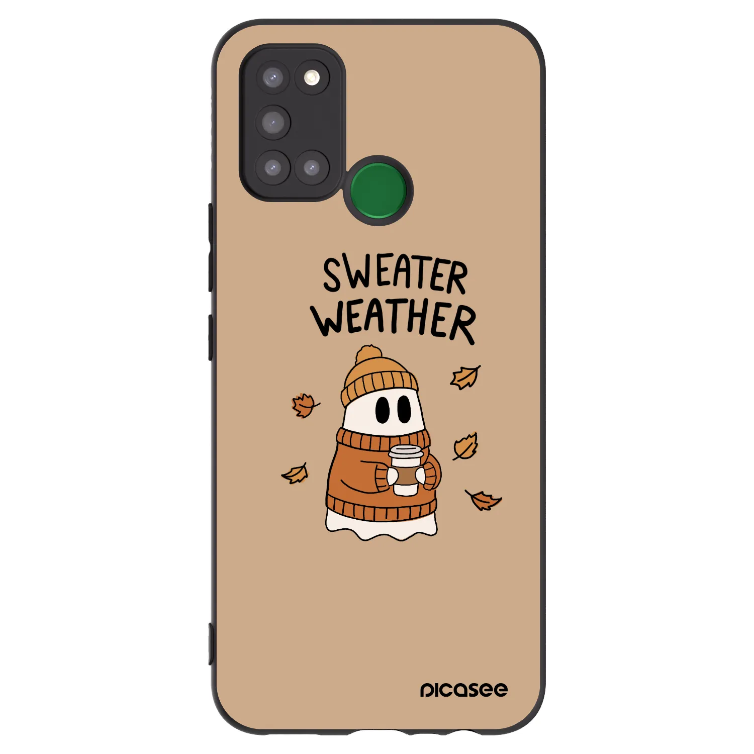 Picasee silikonowe czarne etui na Realme 7i - Sweater ghost