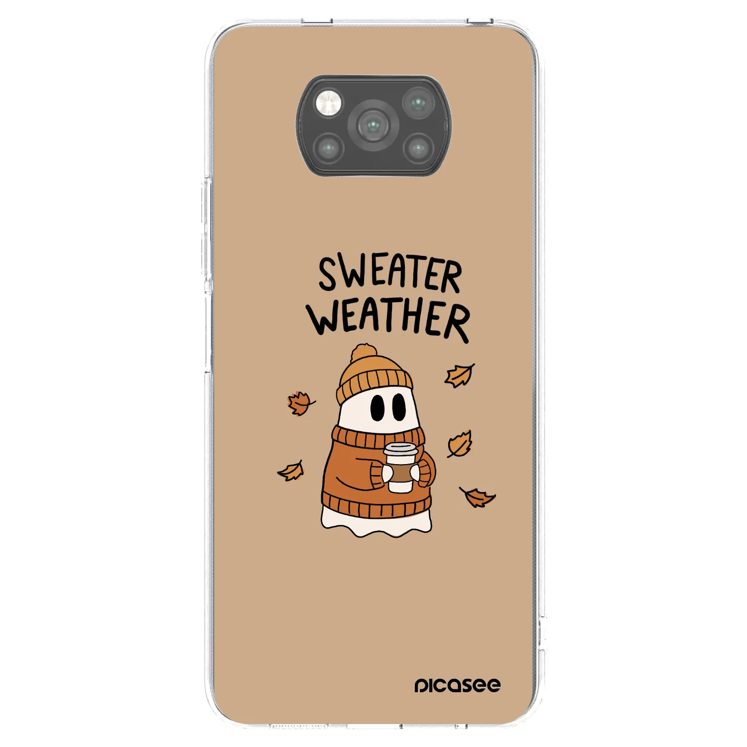 Picasee silikonowe czarne etui na Xiaomi Poco X3 Pro - Sweater ghost