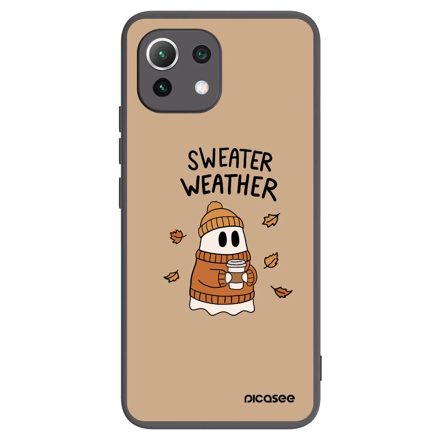 Picasee silikonowe czarne etui na Xiaomi Mi 11 Lite - Sweater ghost