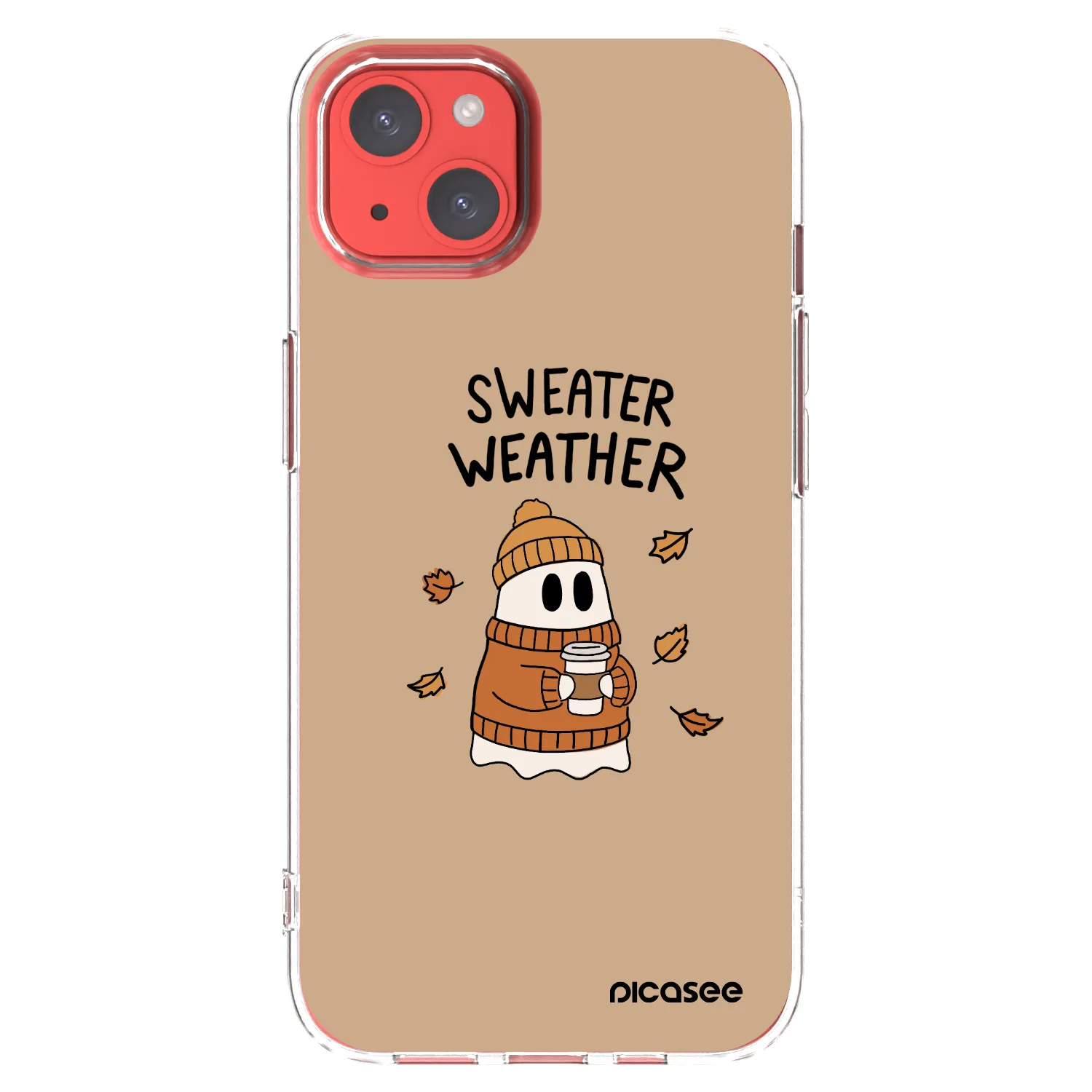 Picasee silikonowe przeźroczyste etui na Apple iPhone 13 - Sweater ghost