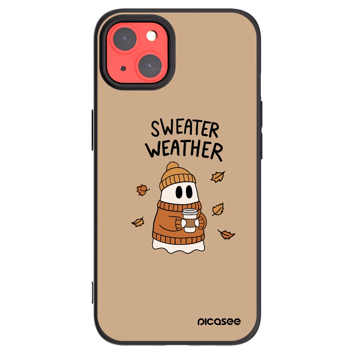 Picasee silikonowe czarne etui na Apple iPhone 13 - Sweater ghost