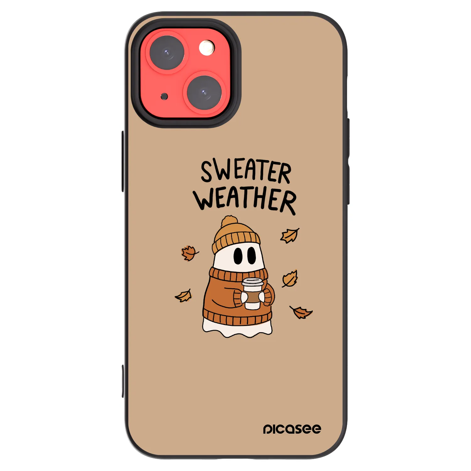 Picasee silikonowe czarne etui na Apple iPhone 13 mini - Sweater ghost