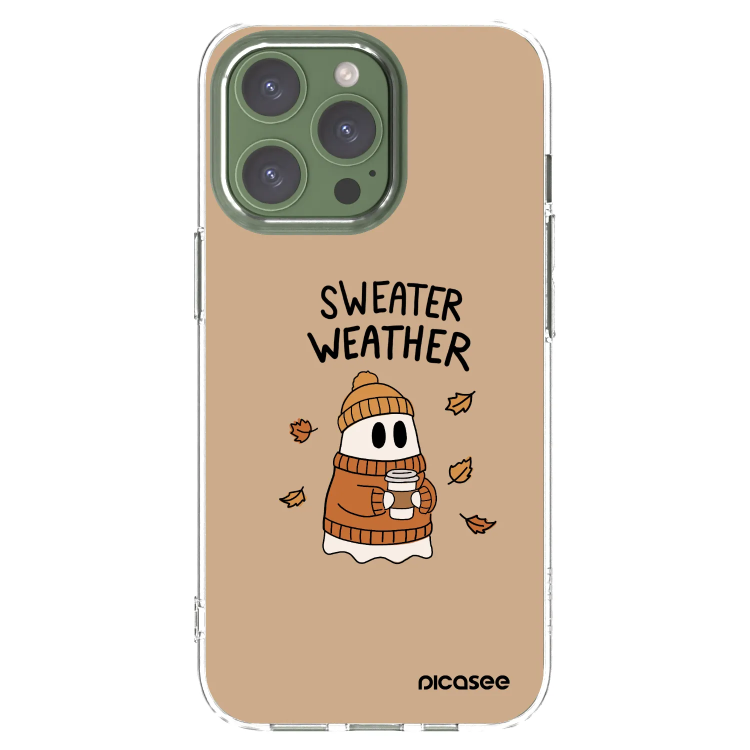 Picasee silikonowe przeźroczyste etui na Apple iPhone 13 Pro - Sweater ghost