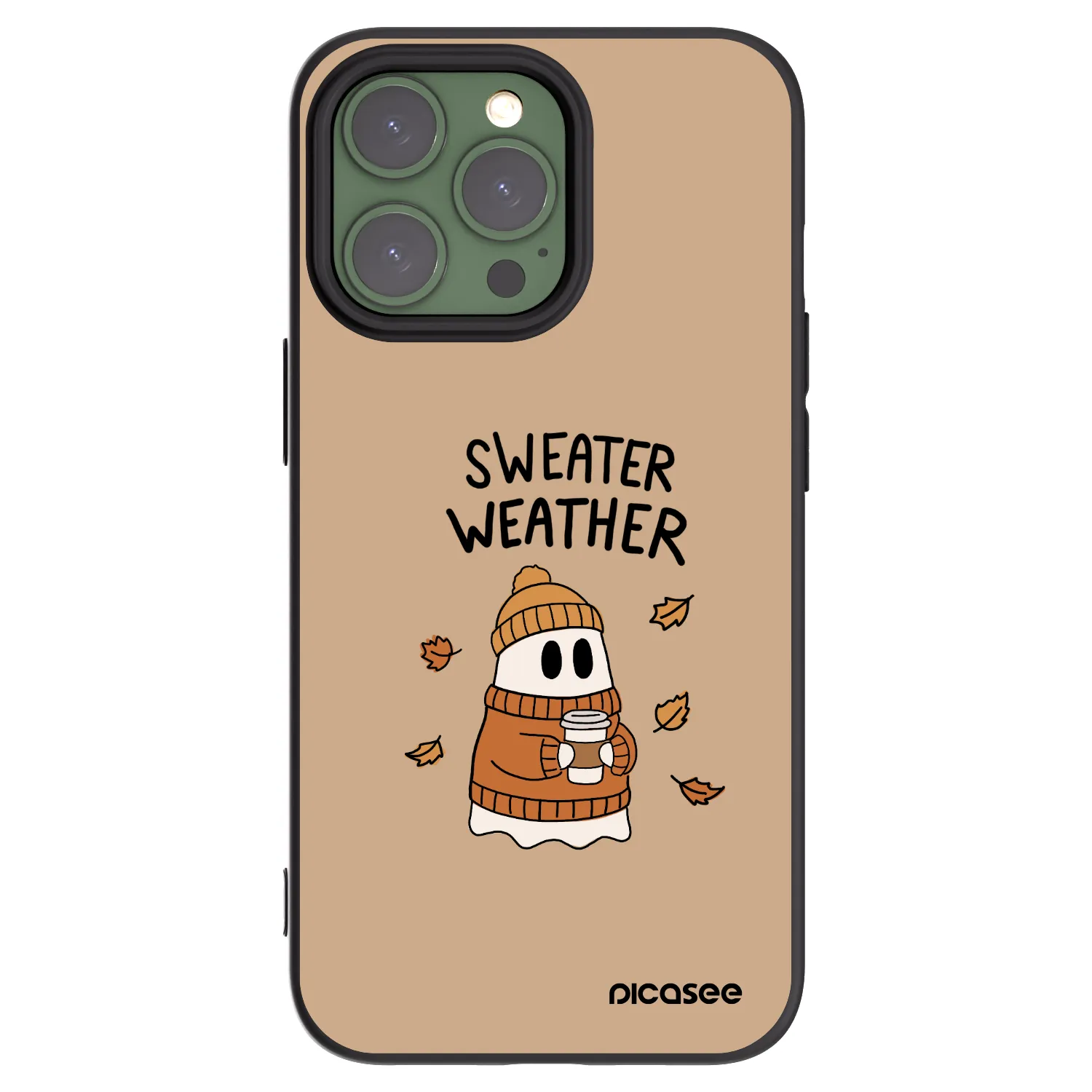 Picasee silikonowe czarne etui na Apple iPhone 13 Pro - Sweater ghost
