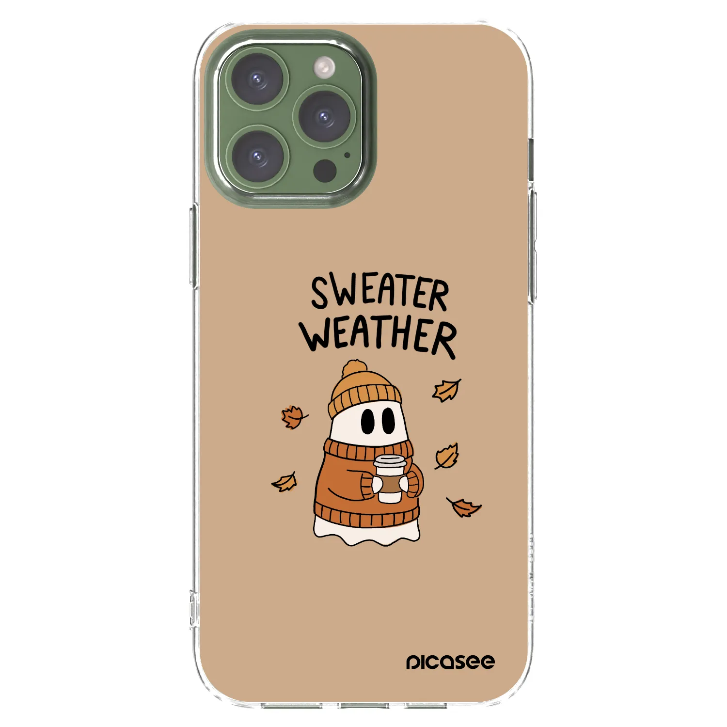 Picasee silikonowe przeźroczyste etui na Apple iPhone 13 Pro Max - Sweater ghost