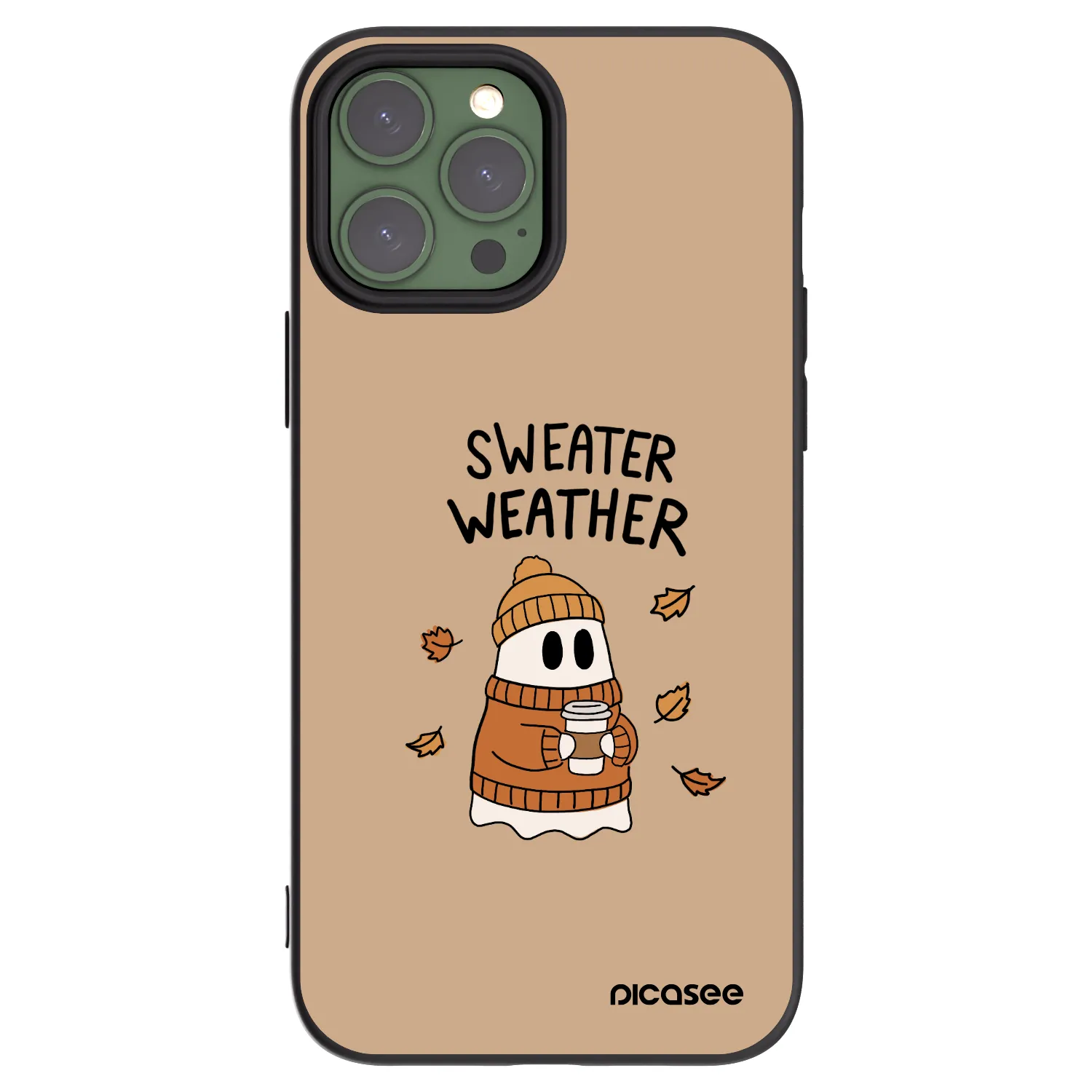 Picasee silikonowe czarne etui na Apple iPhone 13 Pro Max - Sweater ghost