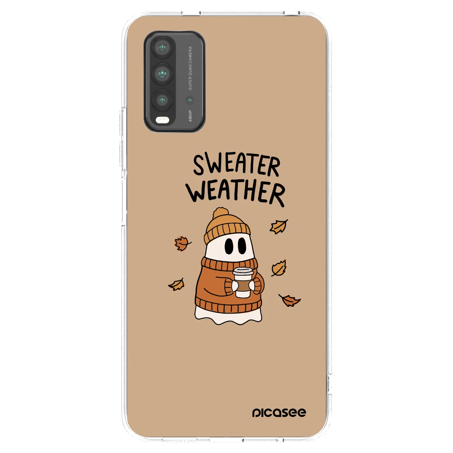 Picasee silikonowe czarne etui na Xiaomi Redmi 9T - Sweater ghost