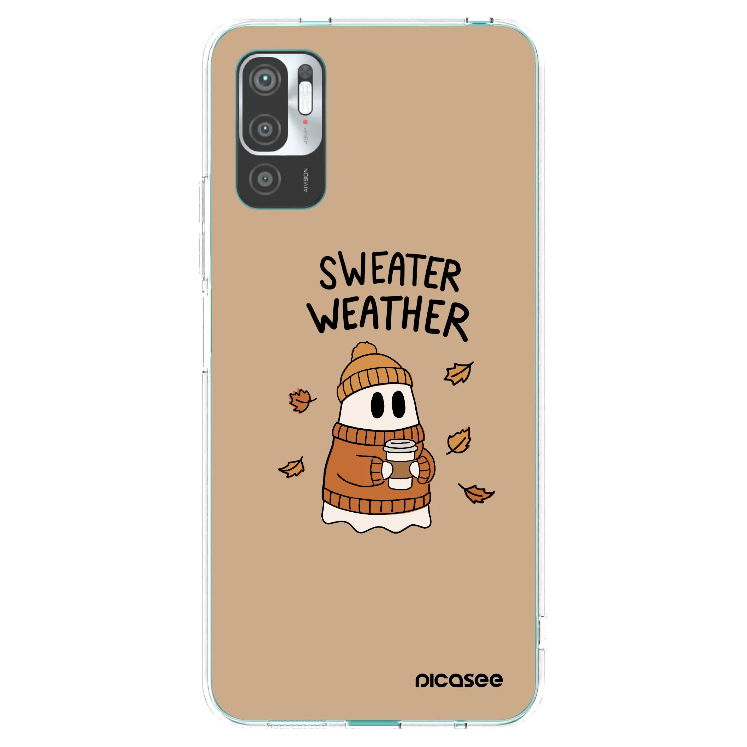Picasee silikonowe przeźroczyste etui na Xiaomi Redmi Note 10 5G - Sweater ghost