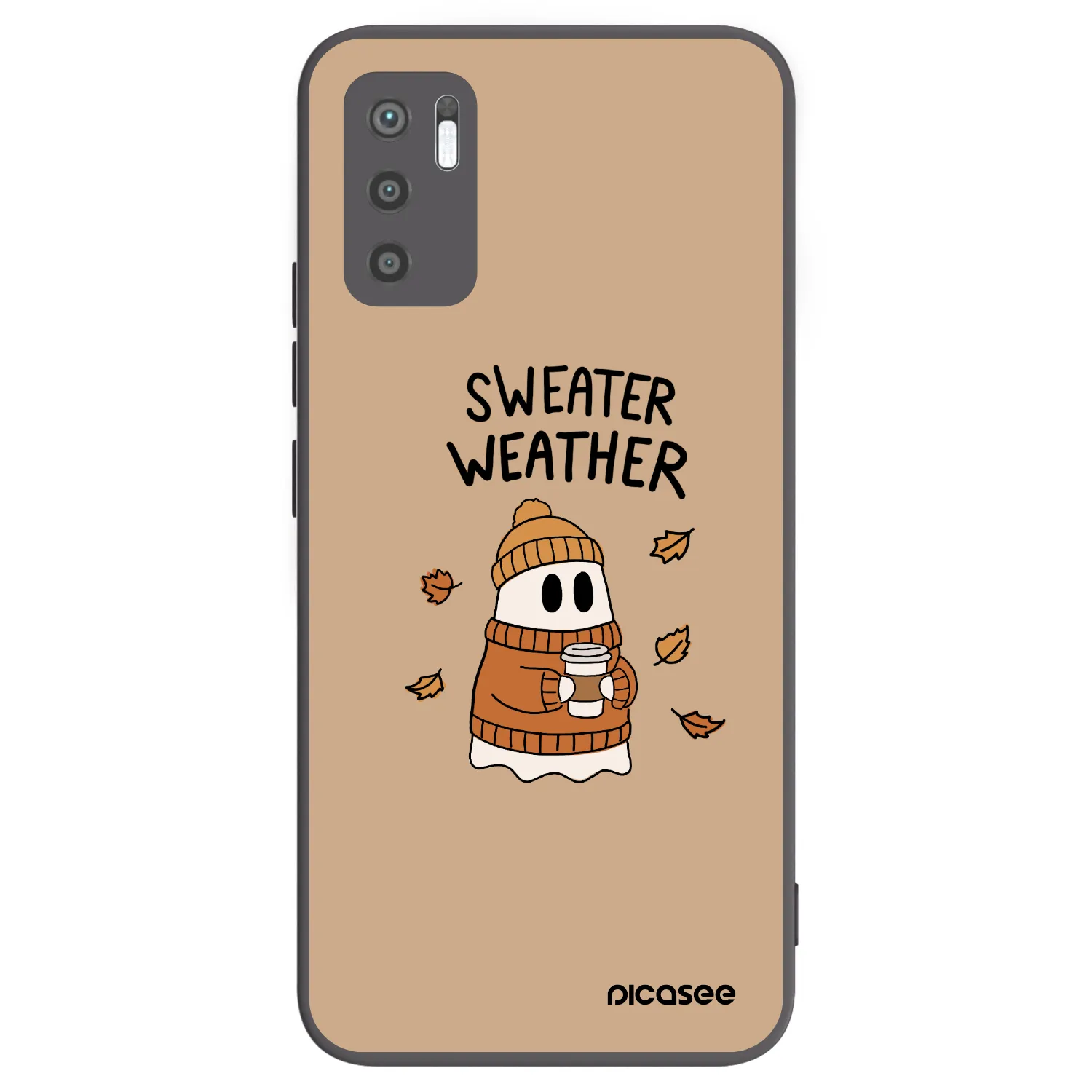 Picasee silikonowe czarne etui na Xiaomi Redmi Note 10 5G - Sweater ghost