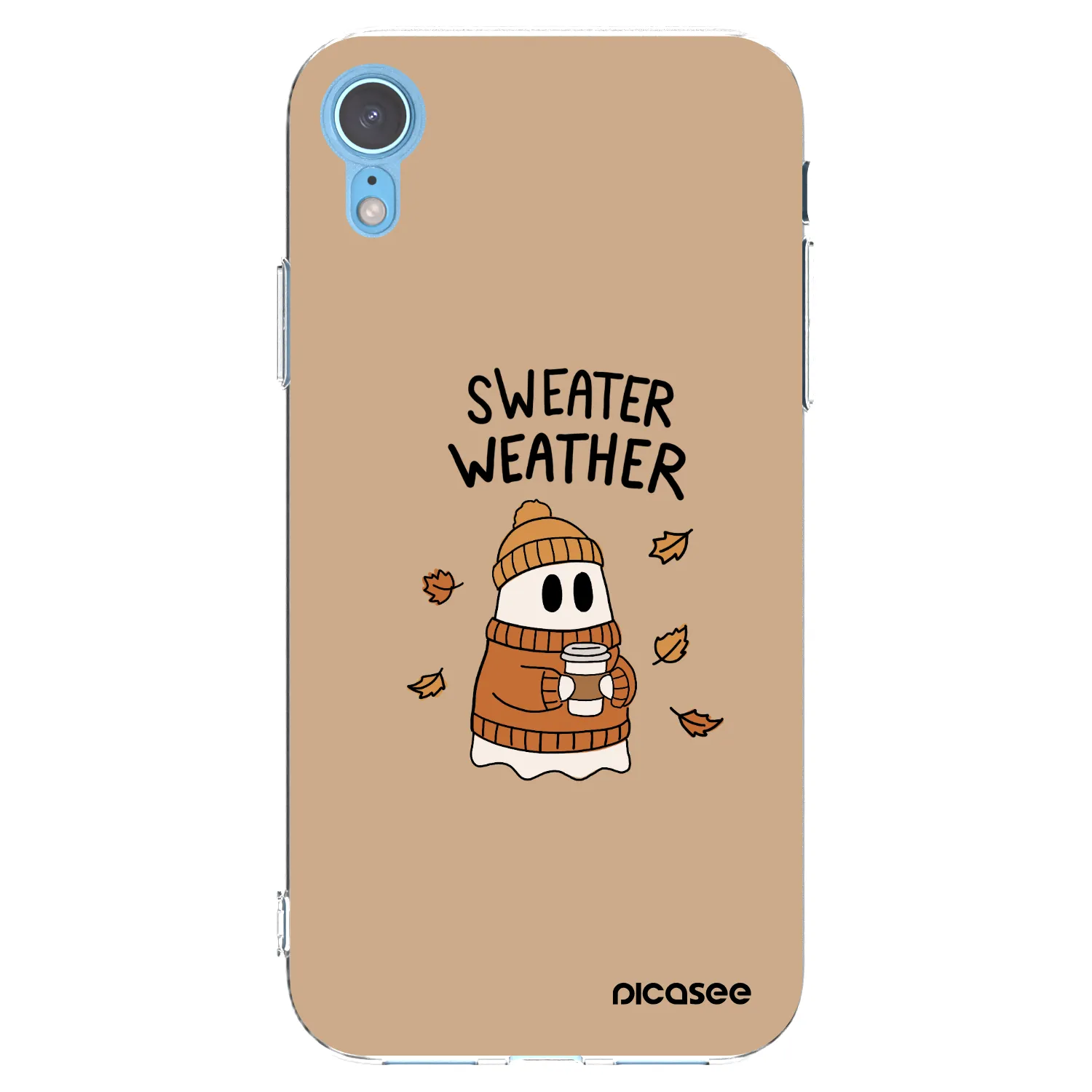 Picasee silikonowe przeźroczyste etui na Apple iPhone XR - Sweater ghost