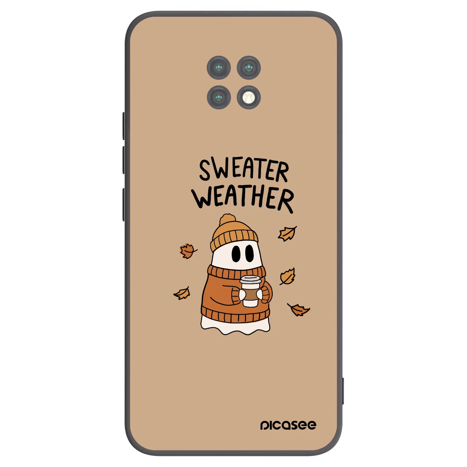 Picasee silikonowe czarne etui na Xiaomi Redmi Note 9T - Sweater ghost