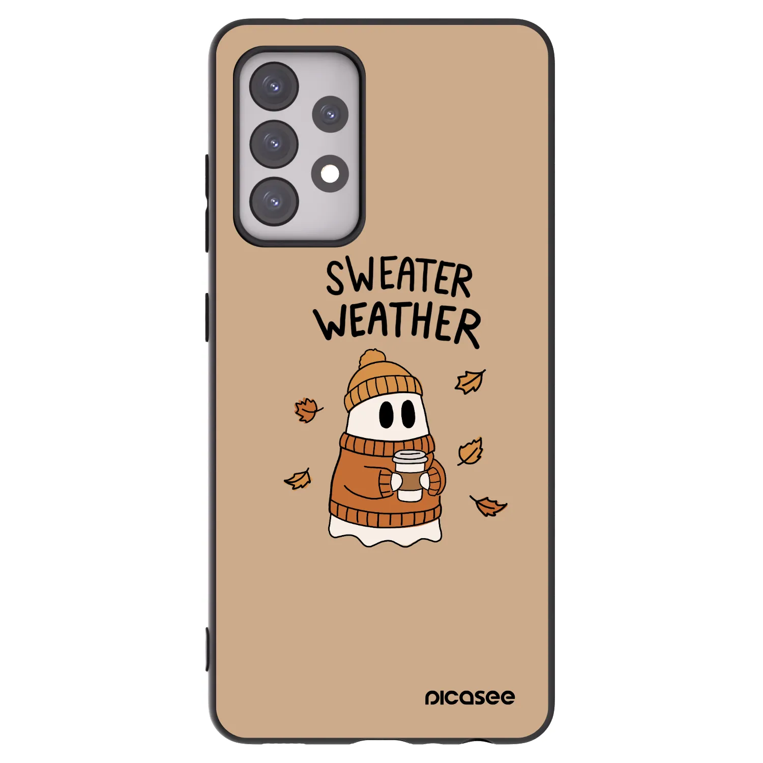 Picasee silikonowe czarne etui na Samsung Galaxy A52s 5G A528B - Sweater ghost