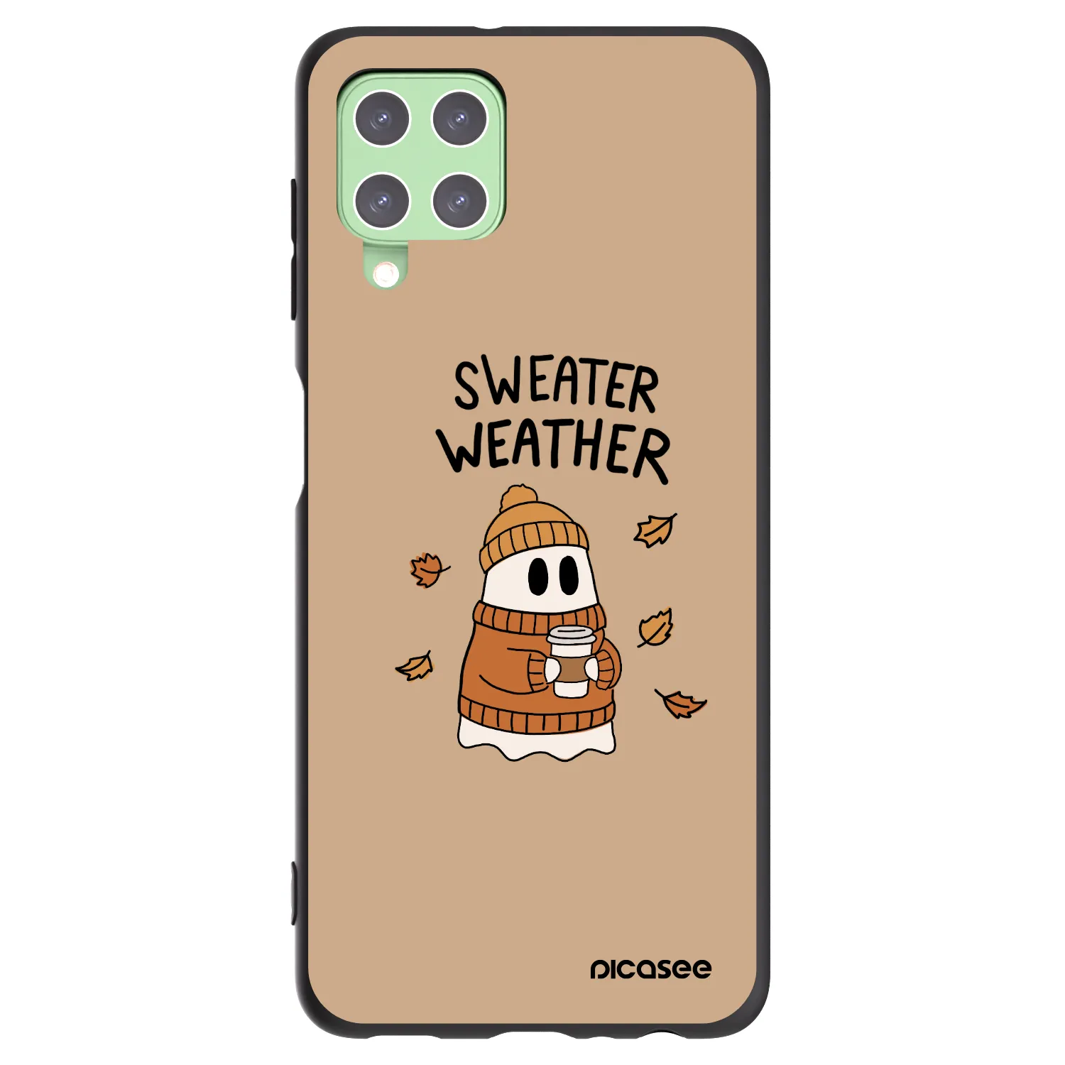 Picasee silikonowe czarne etui na Samsung Galaxy A22 A225F 4G - Sweater ghost