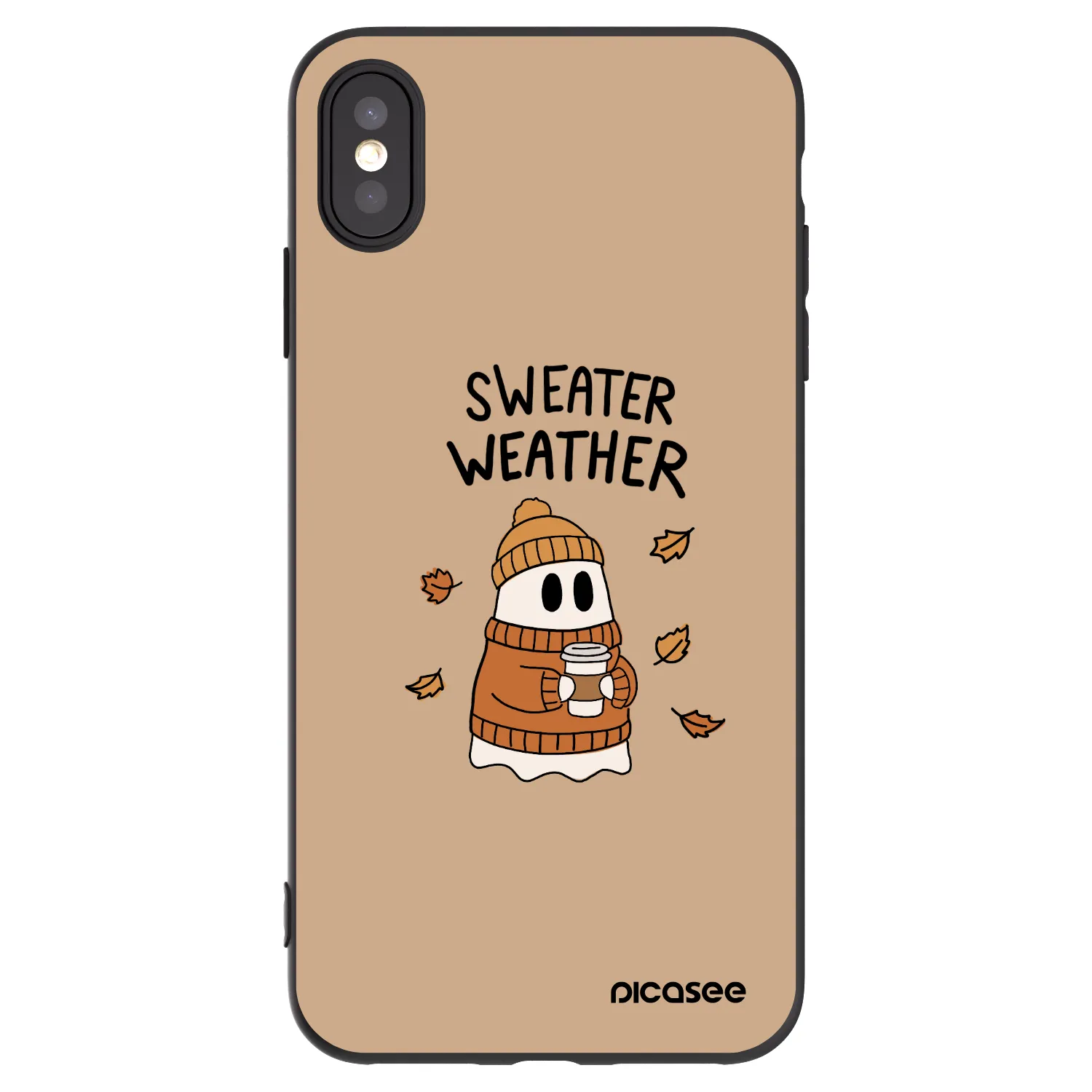 Picasee silikonowe czarne etui na Apple iPhone XS Max - Sweater ghost