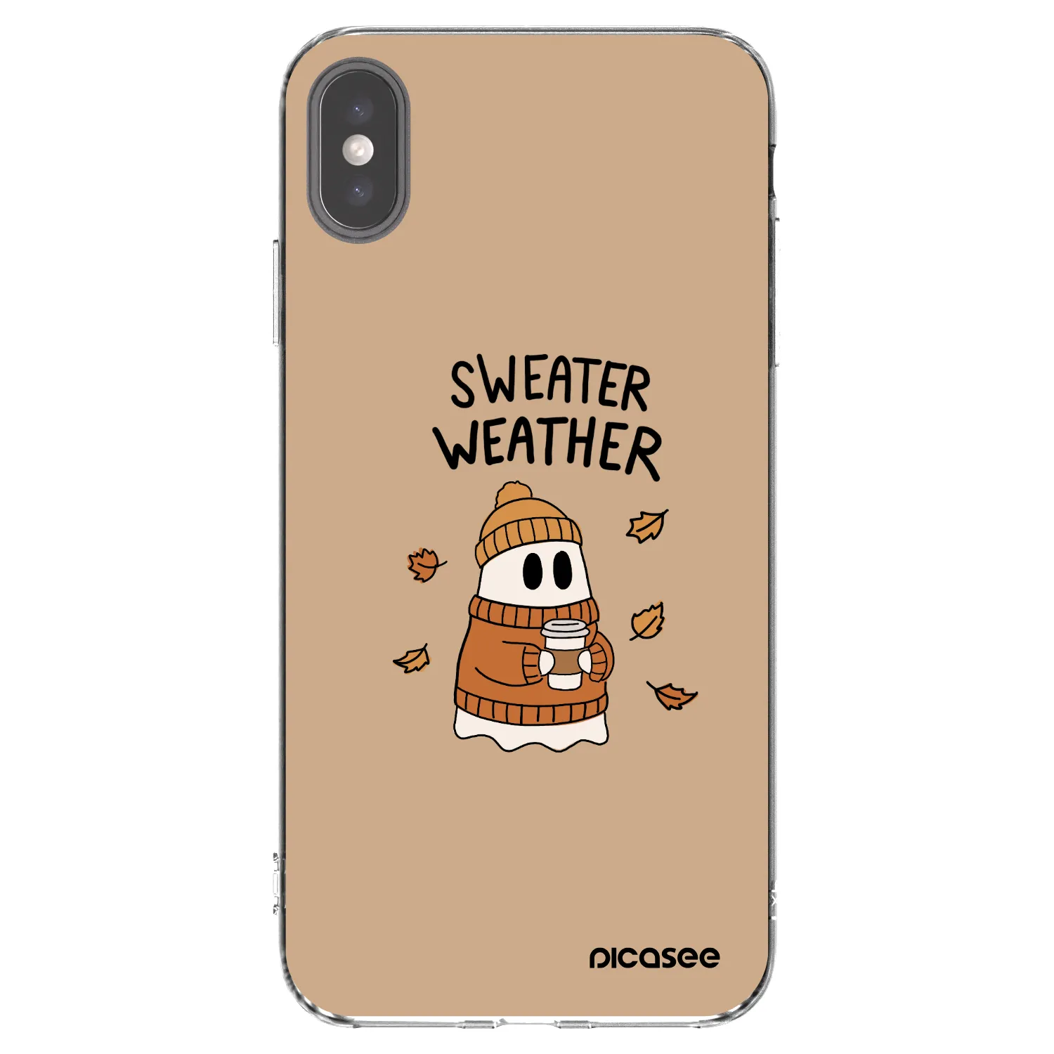 Picasee silikonowe przeźroczyste etui na Apple iPhone XS Max - Sweater ghost