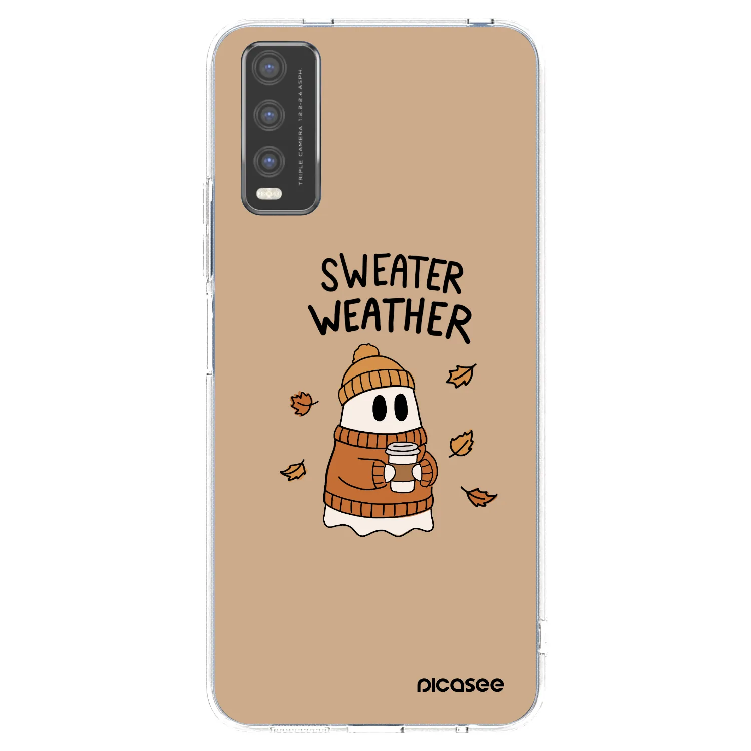Picasee silikonowe przeźroczyste etui na Vivo Y20s - Sweater ghost