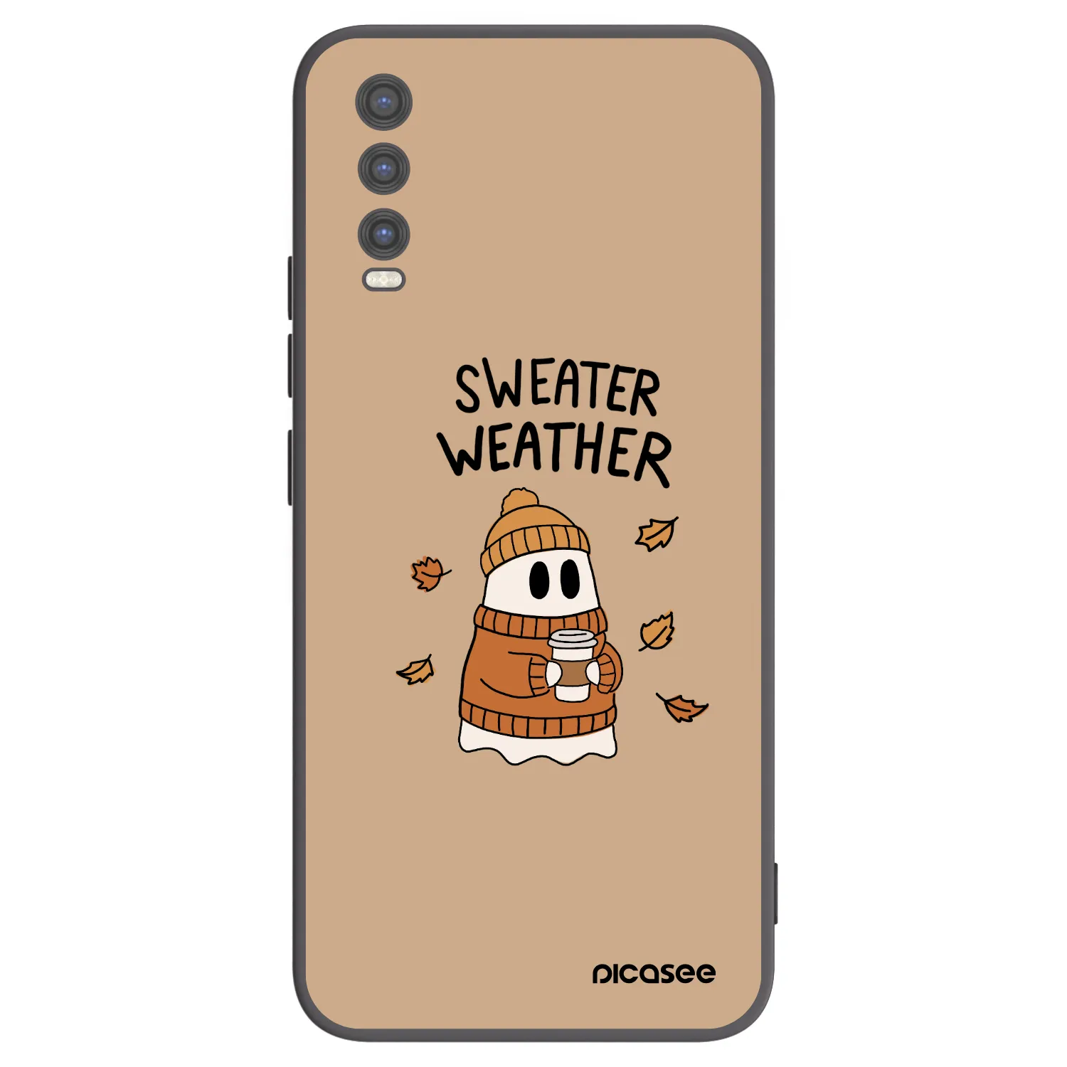Picasee silikonowe czarne etui na Vivo Y20s - Sweater ghost