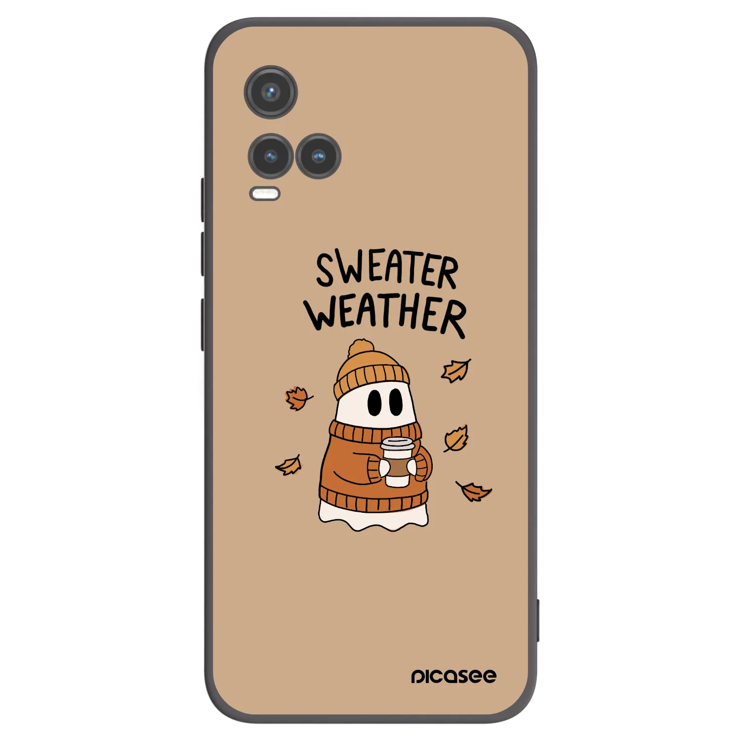 Picasee silikonowe czarne etui na Vivo Y33s - Sweater ghost