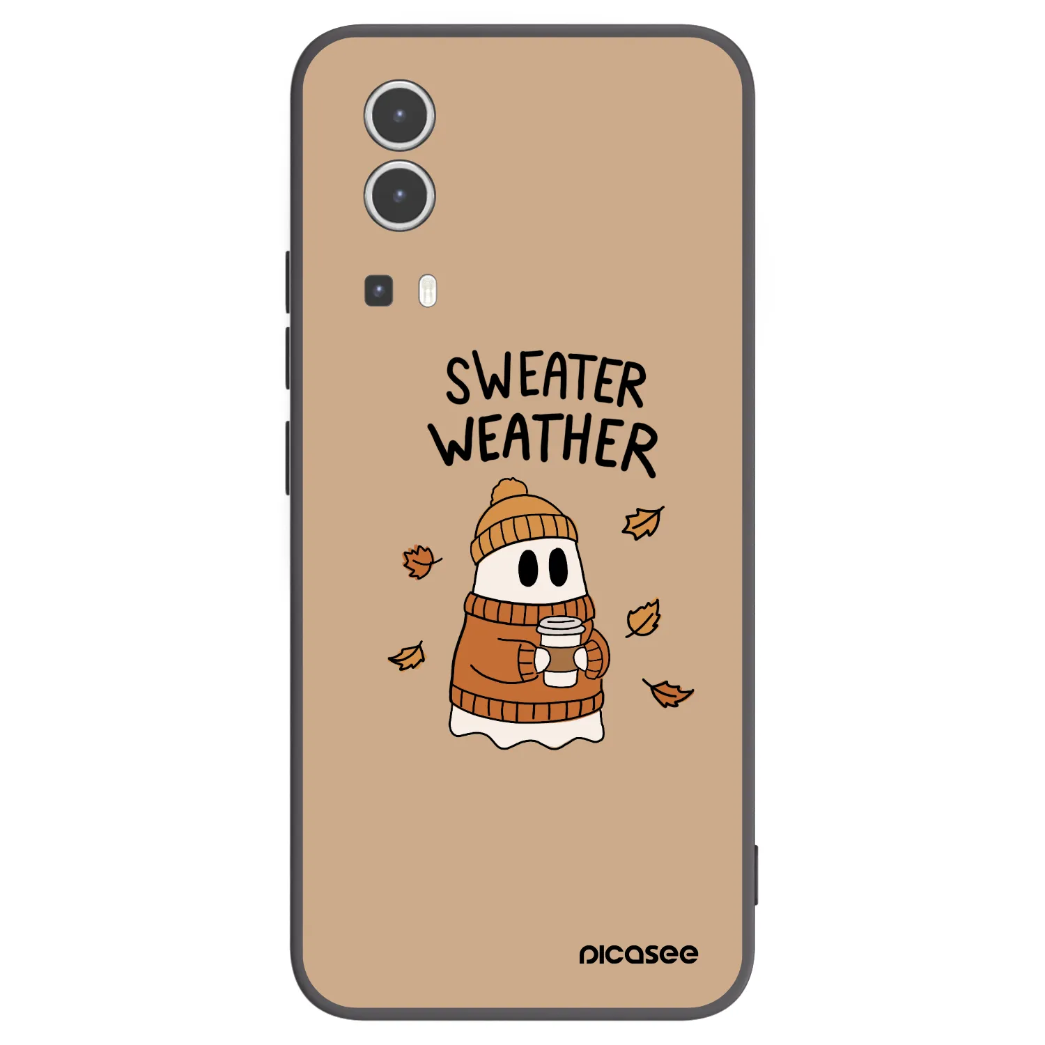 Picasee silikonowe czarne etui na Vivo Y72 5G - Sweater ghost