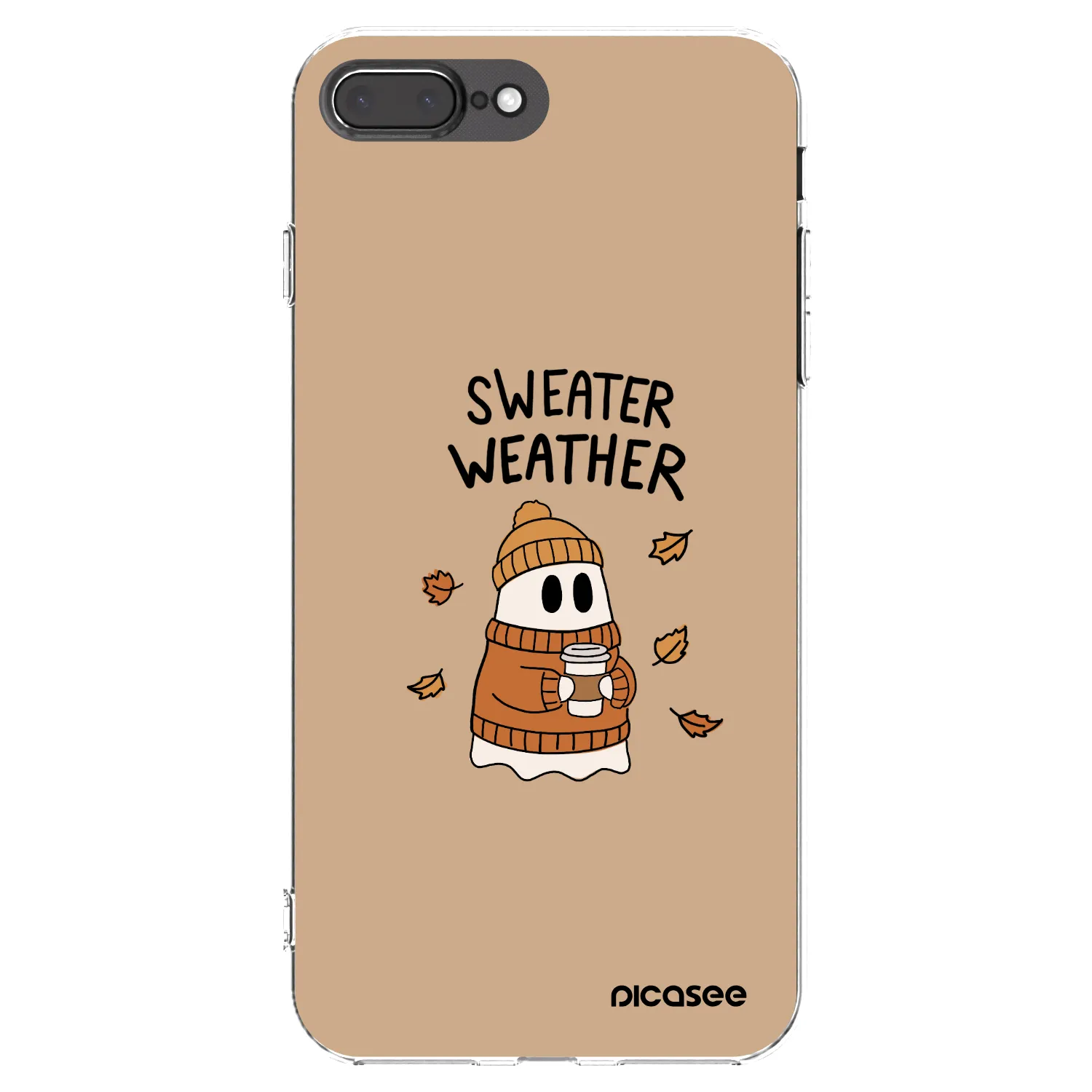 Picasee silikonowe przeźroczyste etui na Apple iPhone 7 Plus - Sweater ghost
