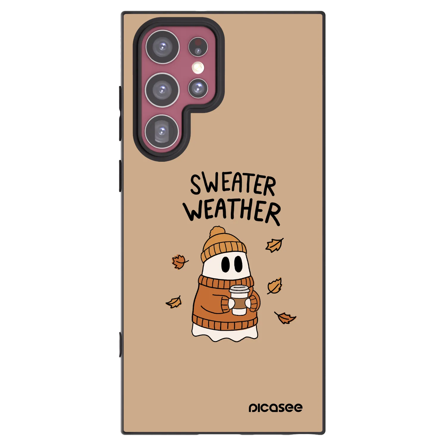 Picasee silikonowe czarne etui na Samsung Galaxy S22 Ultra 5G - Sweater ghost