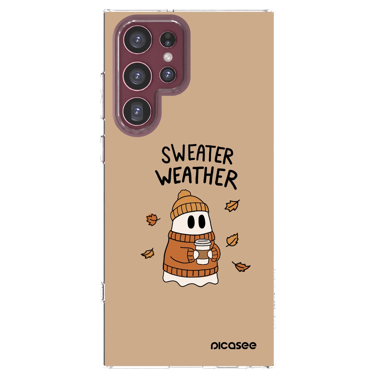 Picasee silikonowe przeźroczyste etui na Samsung Galaxy S22 Ultra 5G - Sweater ghost