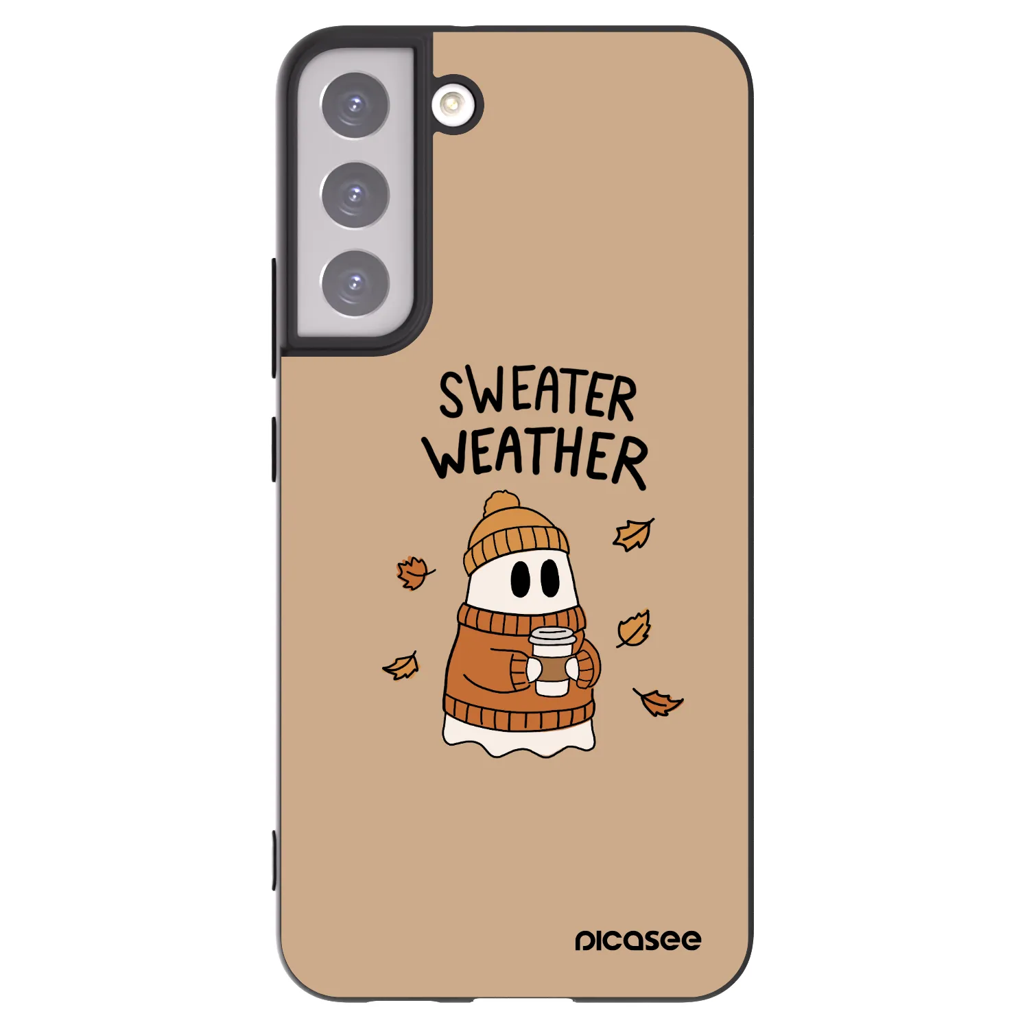 Picasee silikonowe czarne etui na Samsung Galaxy S22+ 5G - Sweater ghost