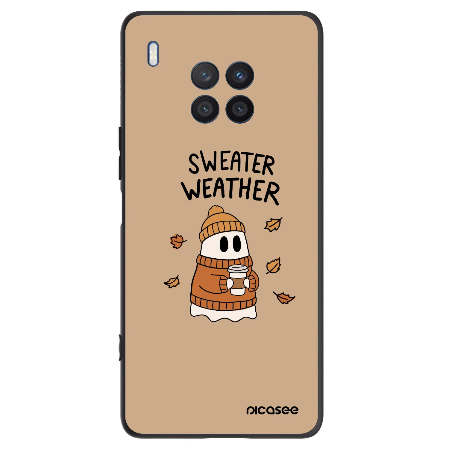 Picasee silikonowe czarne etui na Honor 50 Lite - Sweater ghost