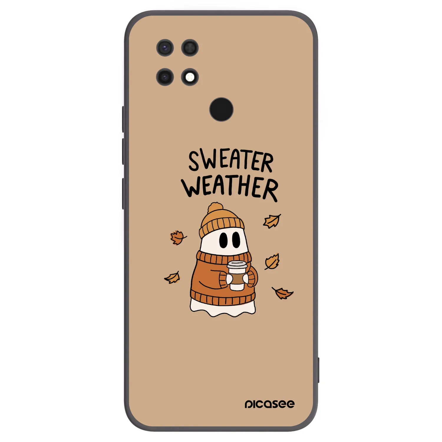 Picasee silikonowe czarne etui na Xiaomi Redmi 10C - Sweater ghost